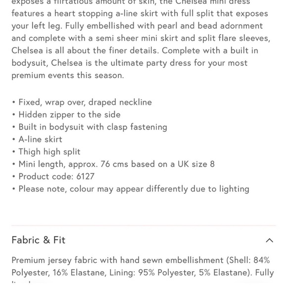 Oh Polly Chelsea Embellished Wrap Over A-Line Mini Dress in Beige - Picture 5 of 14